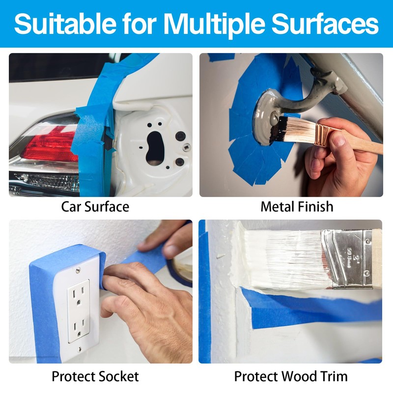 EDSRDRUS Thin Painters Tape 1/8, 1/4, 1/2，3/4，1 inch Width 40