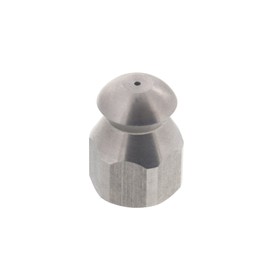 Erie Tools Button Nose 1/4" Drain Cleaning Nozzle 12.5 Orifice 5500 PSI Stainless Steel for Sewer Pipe Water Jetter