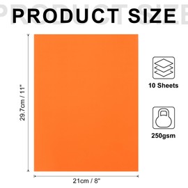 sourcing map Glow in The Dark Card 10 Sheets Blank Neon Card Stock 8"x11" 250gsm Fluorescent Blacklight Paper Printable for Party Dance Floor Ghost Supplies,Orange