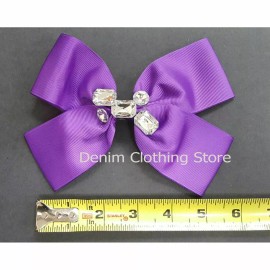 Unbranded 12 piece Large Rhinestone Hair Bow Alligator Clip Boutique Grosgrain Ribbon 5"