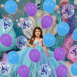 Black Purple Confetti Balloons, 40pcs 12 Inch Black Purple Party Balloons,Natural Latex Balloons for Men Women Girls Birthday, Wedding, Bridal Shower, Graduation, Casino Theme Party Decorations