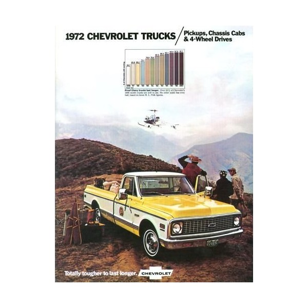 1972 CHEVY PICKUP & TRUCKS DEALERSHIP SALES BROCHURE - Fleetside,