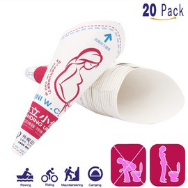 Winrase 20pcs Disposable Female Portable Urination Device,Woman Urinal Funnel to Standing Pee for Pregnant Women,Wounded,Traffic Jam,Travel,Camping,Outdoor Activities