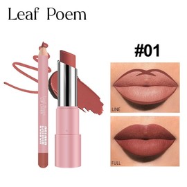 4-Piece Lipstick Lip Liner 2-in-1 Package, No Stains on the Cup Lip Liner Long Lasting Waterproof Matte Lipstick Lipstick Kit Gloss Lipgloss:_01#03#04#05#