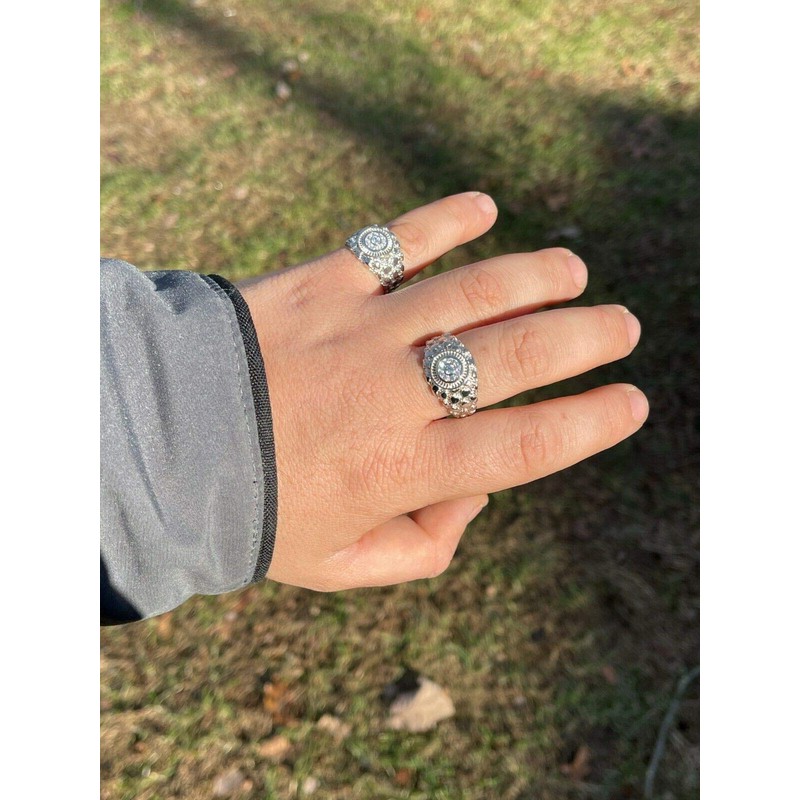 Men's Nugget Ring - Solid 925 Sterling Silver Ring -