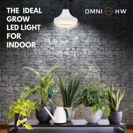 OmniHW Full Spectrum LED Grow Light Bulb 12W Ideal for Indoor & Outdoor Plants Vegtables Flowers Seedlings & Hydroponic. E27 Bulb Base, IP64 Waterproof, 120° High Efficacy Large Lighting Area