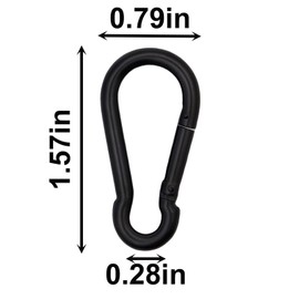 10 PCS Black Carabiner Clip Spring Snap Hook, 1.57 Inch Heavy Duty Mini Carabiners Clips, Small Keychain Mountaineering Buckle for Outdoor Camping, Hiking Travel, Swing Set, Hammock and Fishing