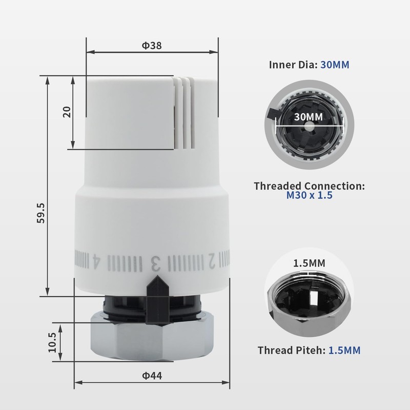 Thermostatic Valve Head 2pcs - Vancoco Thermostatic Radiator Valve Modern