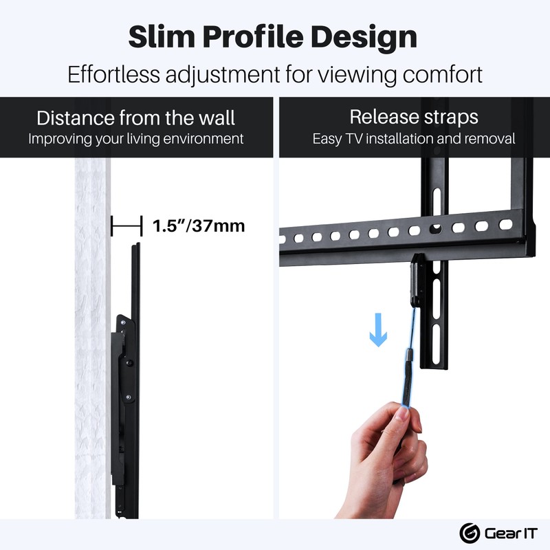 GEARit TV Wall Mount/Monitor (TVs 37 to 80 inch) Up