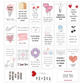 CCUUHJ 126 Pieces Romantic Lunch Box Notes Love Notes for Him Her Mini Valentines Day Cards for Husband Wife 2 x 3.5 Inch Inspirational Design Lunchbox Notes for Adults Beloved Ones (A)
