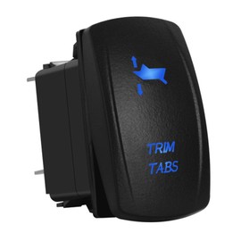 Waterproof Blue Led Marine Trim Tabs Rocker Switch 10 Pin (ON)-Off-(ON) DPDT 3 Way Momentary Switch for Boat Yacht Ship Dashboard 12V 24V