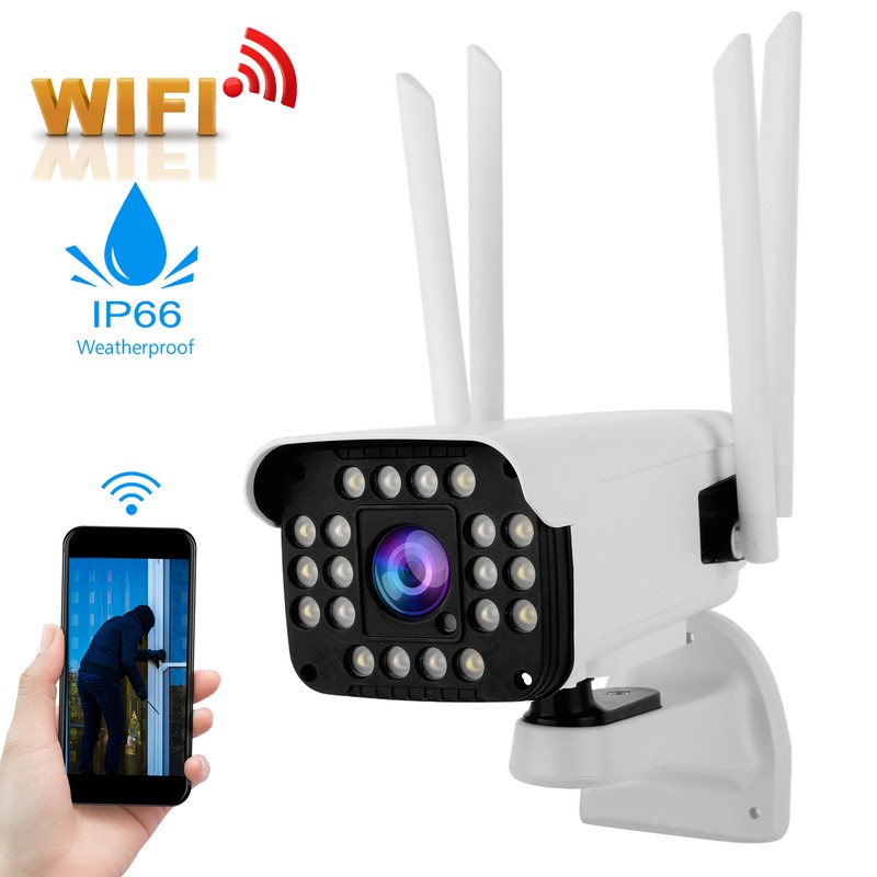 1080P Security Outdoor Camera PTZ 2.4Ghz WiFi IP66 Waterproof 20‑LED