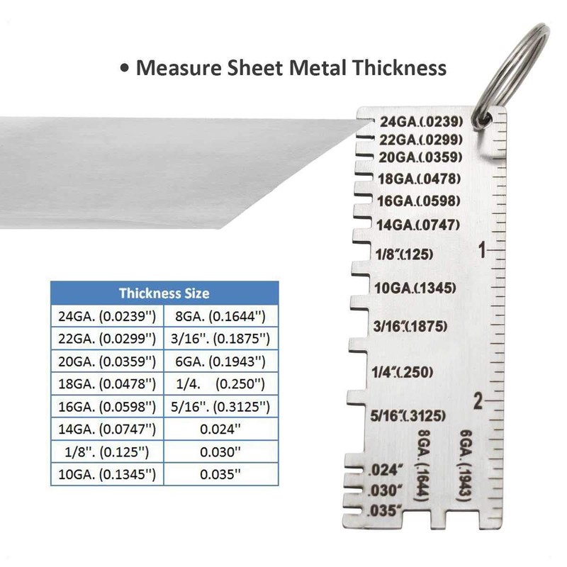 2pcs Wire/Metal Sheet Thickness Gauge 229895 Welding Gage Plated Size