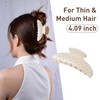 Emma Lily Cream Acetate Fan-shape Hair Claw Clip with Pearl