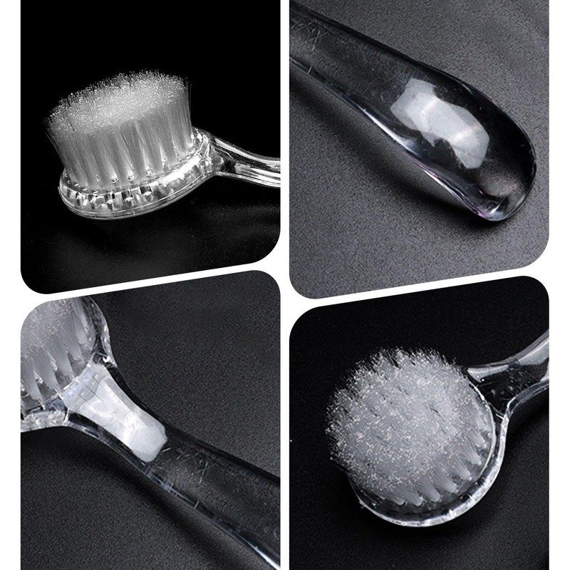 3 Face Brushes with Long Handle, 2 Oval Face Brushes,