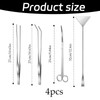 4 Pcs Terrarium Tools, Aquarium Scissors, Long Tweezers Aquariums, Scraper