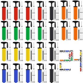 WILLBOND 24 Sets Ball Pump Bulk Air Pump for Sports Balls Include Needle Nozzle Extension Hose Operation Christmas Portable Hand Pump Inflation Kit for Basketball Soccer Christmas Child Shoeboxes