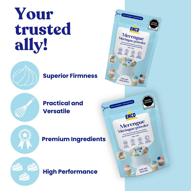 ENCO Premium Meringue Powder Vanilla Flavor: Perfect for Baking and