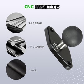 FANAUE Aluminum Alloy Diamond Base with B Shaped 1" Ball, Rhombus Joint AMPS Hole for Motorcycle, Mounting System, Mounting Stay, Mounting Parts, Mounting System, Compatible with RAM Mount