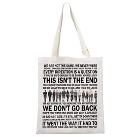 MEIKIUP TWD TV Show Inspired Canvas Toe Bag Zombie Theme Shoulder Bag TWD Horror TV Show Fans Gift (W TB)