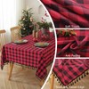 Alsoo Christmas Checkered Tablecloth Rectangle Cotton Linen Fabric Gingham Table