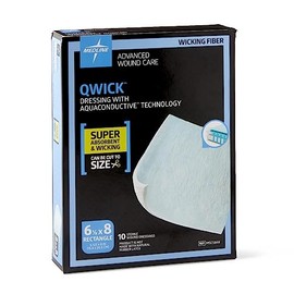 Medline Qwick Nonadhesive Superabsorbent Wound Dressings, 6.125" x 8" - Box of 10