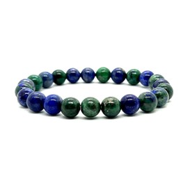 Azurite Stretch Bracelet - 8mm Beads - Sagittarius Birthstone - Throat Chakra