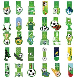 30 Pcs Soccer Bookmarks for Kids Sports Theme Funny Bookmark Cartoon Bookmark for School Office Students Teens Book Reading Lovers Classroom Favors