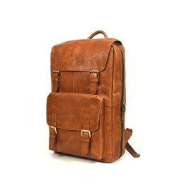 Tolredo Genuine Leather Chef Knife Bag Retro Backpack | 20+ Slots for Knives and Chef Tools | Hidden Back Pocket for Tablet | Sturdy Knife Bags For Chefs & Culinary Students | Light Brown