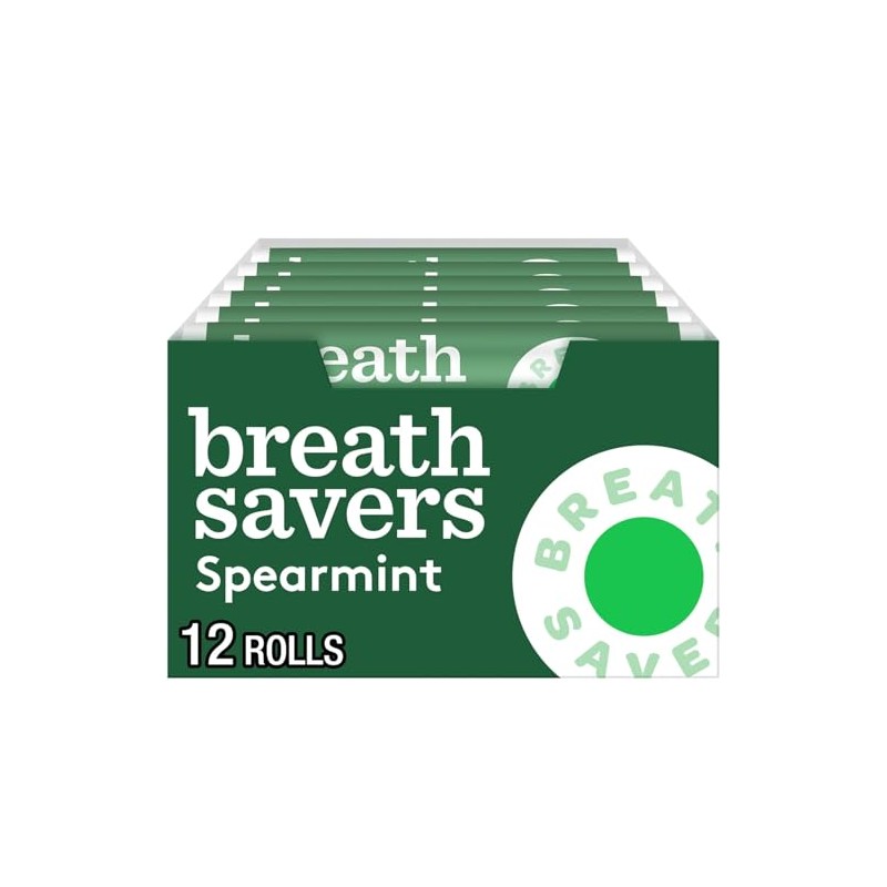 BREATH SAVERS Spearmint Flavored Sugar Free Breath Mints Roll, 0.75