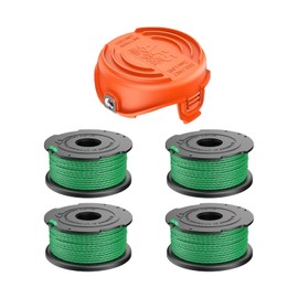CDIYTOOL A6486 Trimmer Replacement Spools with 90583594 Cover, 0.08"/2mm 20ft Spool lines Compatible with the Black and Decker A6486 GL9035, GL8033, GL7033 (4 Spools + 1 Cover)