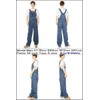 FiveBrother Enzyme Washed Denim Bib Overalls, 34W x 34L