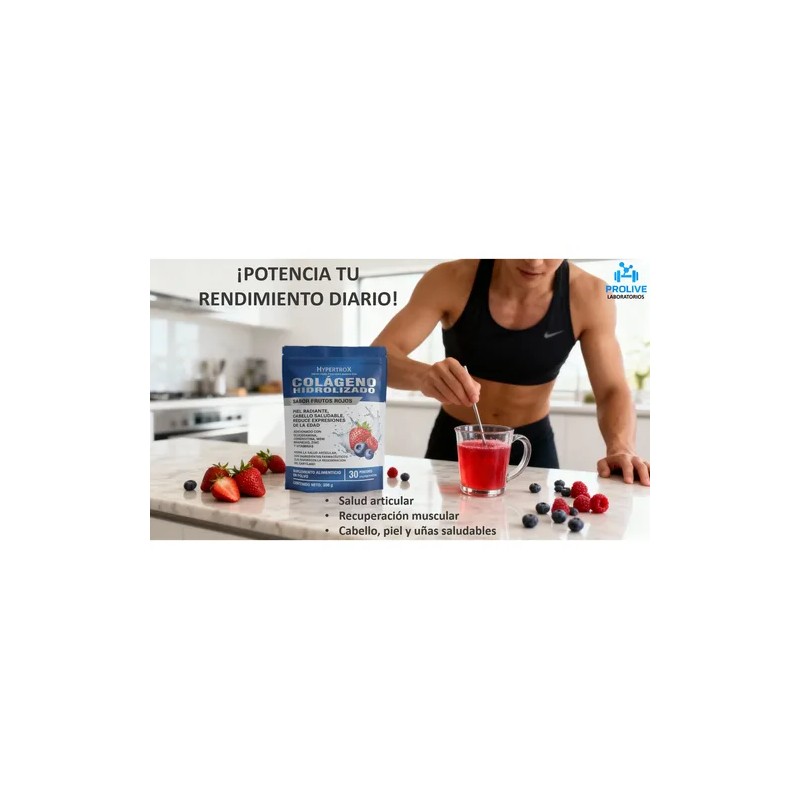 Colágeno Hidrolizado 300g Hypertrox Frutos Rojos