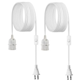 Hanging Light Cord Kit 16ft E26 Lamp Socket With On Off Switch Pendant Lamp Accessory For Indoor LightingQuantity: 2