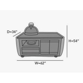 Covermates Kamado Cart Grill Cover - Weather Resistant Outdoor Cover, Protects Big Green Egg Large Table and Round Grills Outdoor, Classic 12-Guage Vinyl, Cart 62W x 34D x 54H, Black