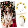 PACKOVE Simulation Daisy Floral Wreath Hairband for Women Handmade Flower