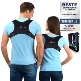 BLACKROX Back Stabiliser Posture Corrector for Shoulder & Back Straightener Adjustable Size for Men and Women, Black, One Size