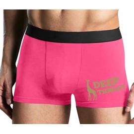Knaughty Knickers Deep throat - Giraffe Funny Logo Pink Mens Boxer Brief Adult Fun Design