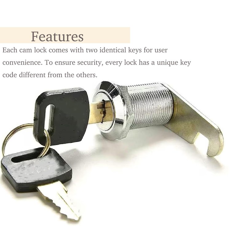 KOKOBASE 2-Pack Zinc Alloy Cam Lock Set - Secure Drawer
