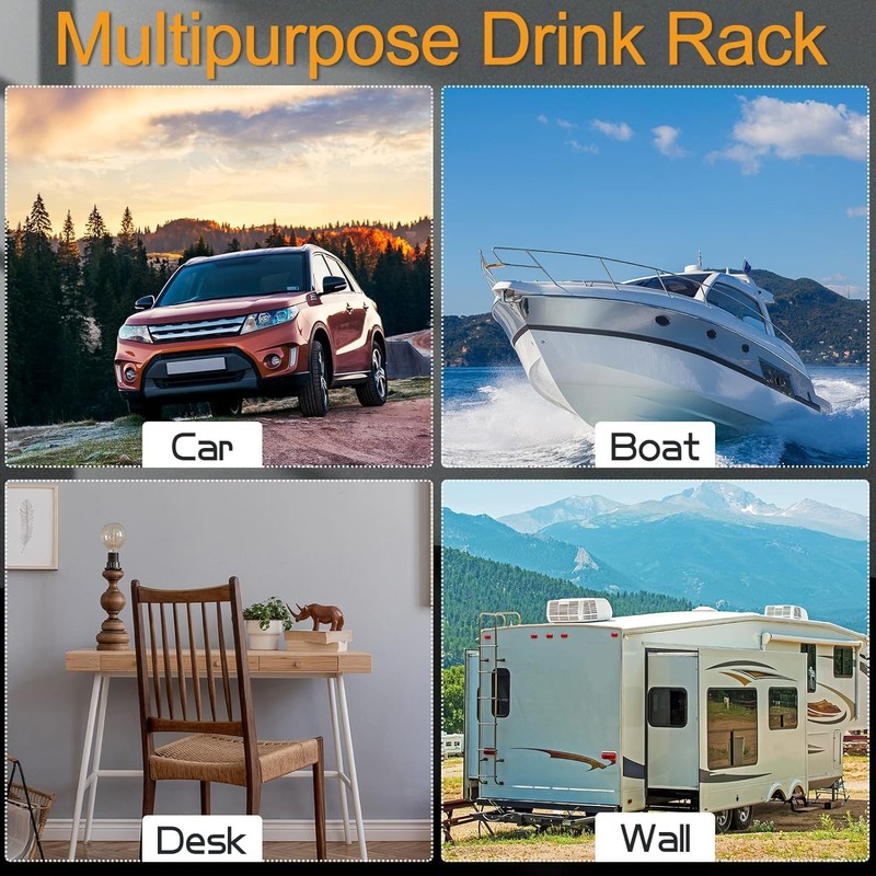 Folding and Adjustable Drink Holder,Adjustable Folding Drink Holder with Screws,Universal