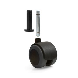 Design61 Set of 4 Universal Furniture Castors with Brake, Swivel Castors, Floor Protection Castors with Lock Mounting Plate and Sleeve Pin