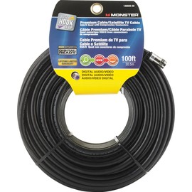 Cable RG6 Quad 100' Blk by Monster Jhiu MfrPartNo 140028-00