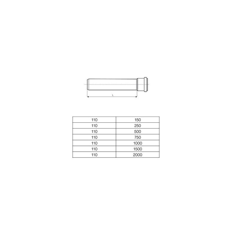 Tube HT Exhaust Pipe Diameter 100mm Length 250mm