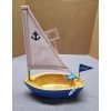 Teleflora Flower Vase Blue Ceramic Captain Boat Teleflora 4 Dad