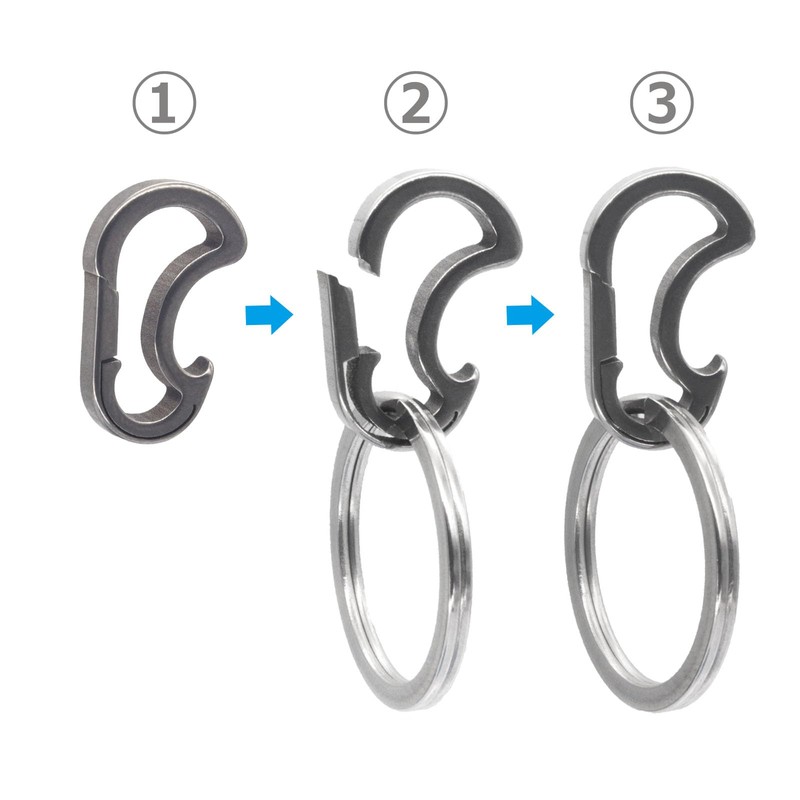 SODOI Titanium Carabiner Hook Key Chain, Small, Lightweight, Durable, Stylish,
