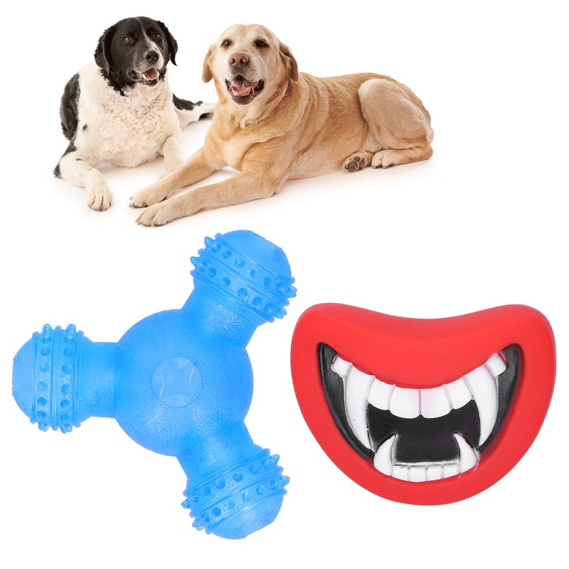 Pet Chew Toy Set Interactive Puppy Teething Red Lip Demon
