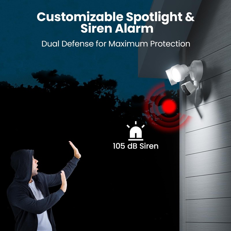 gdend Floodlight Camera Flood Lights Outdoor - Motion Sensor Outdoor