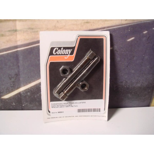 Colony Harley 2 Rear Chain Adjusters Big Twins '36-1972 Hex