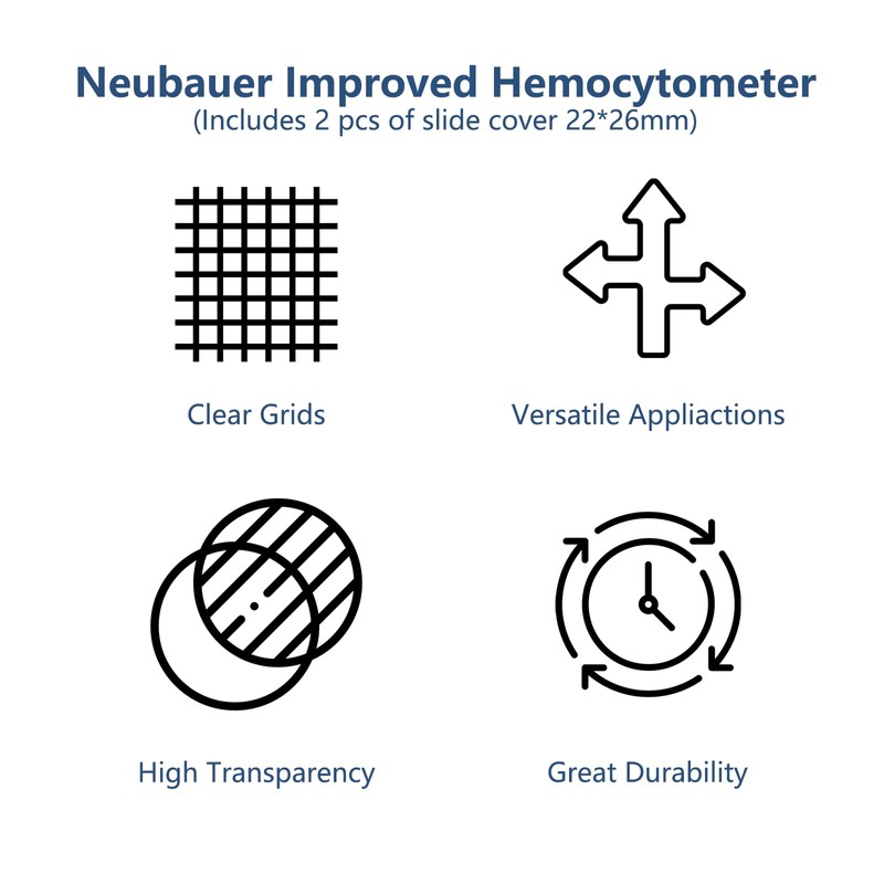 Estresen Cell Counting Chamber Neubauer Improved Hemocytometer with 1 Counter,