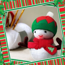 4 Pack Doll Clothes Christmas Mini Snowman Hats Scarf, Santa Knit Hat Christmas Tree Scarf for Doll Santa Mini Snowman(Trendy Style)